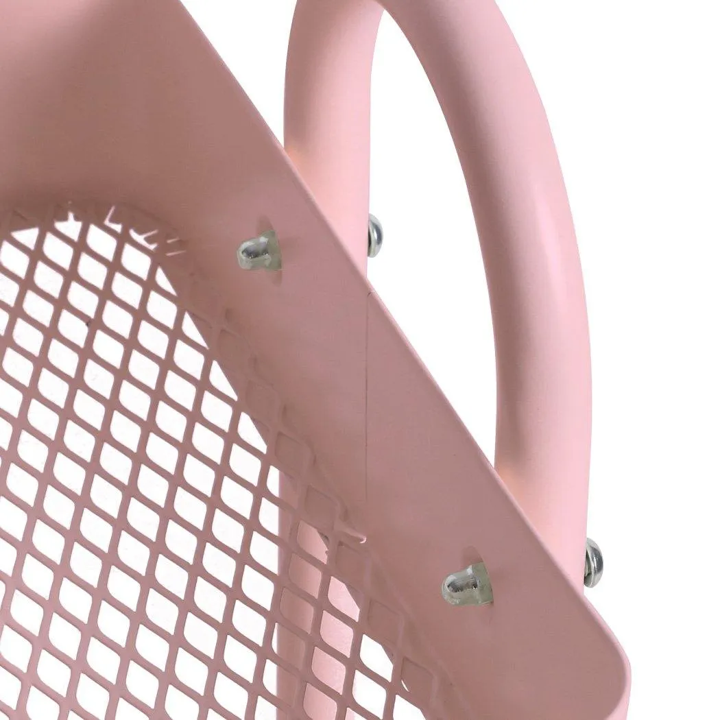 3 Tier Cart Steel Storage Rack Shelf Organiser Wheels Pink