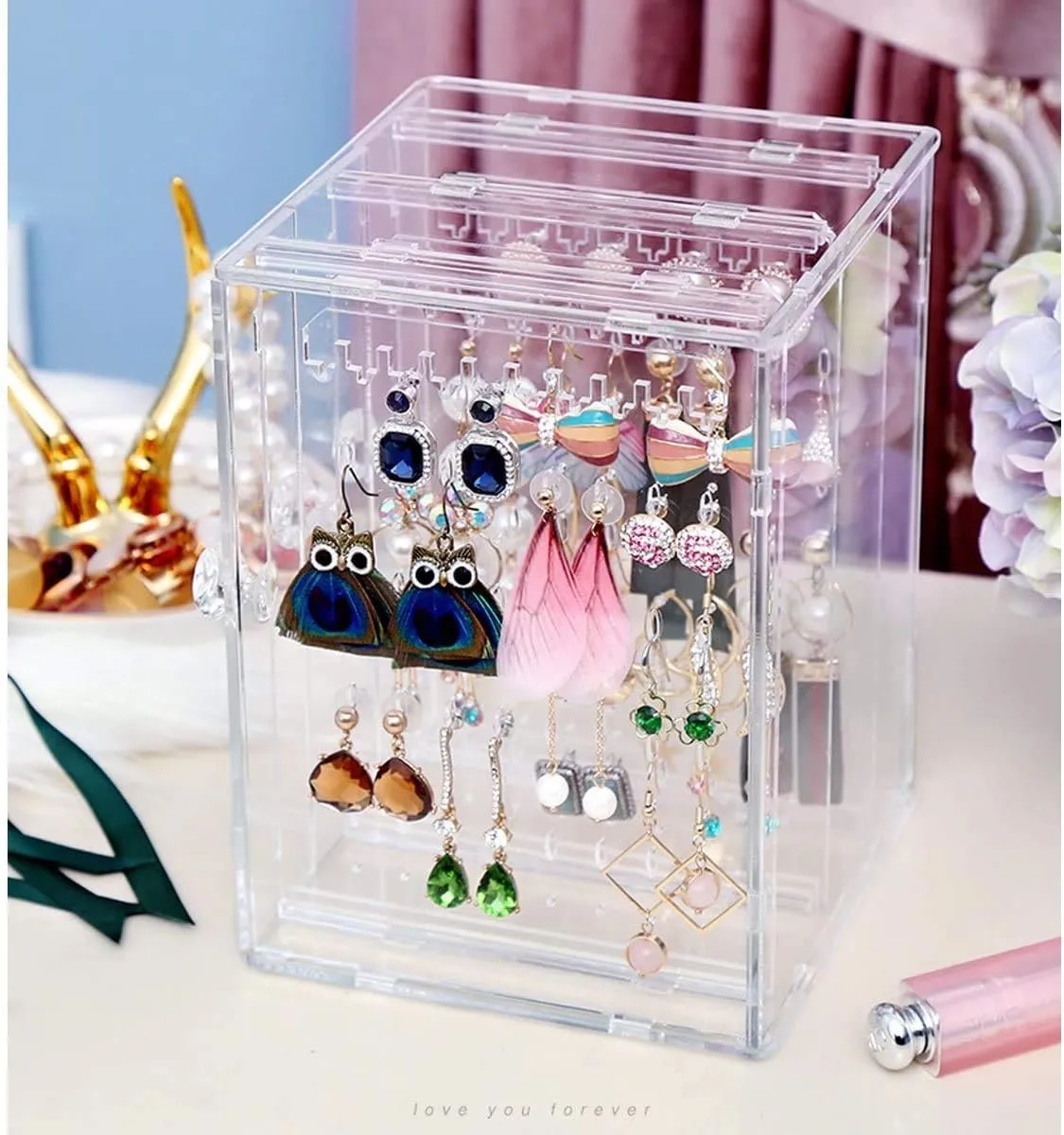 Acrylic 3 Drawer Earring And Necklace Organizer