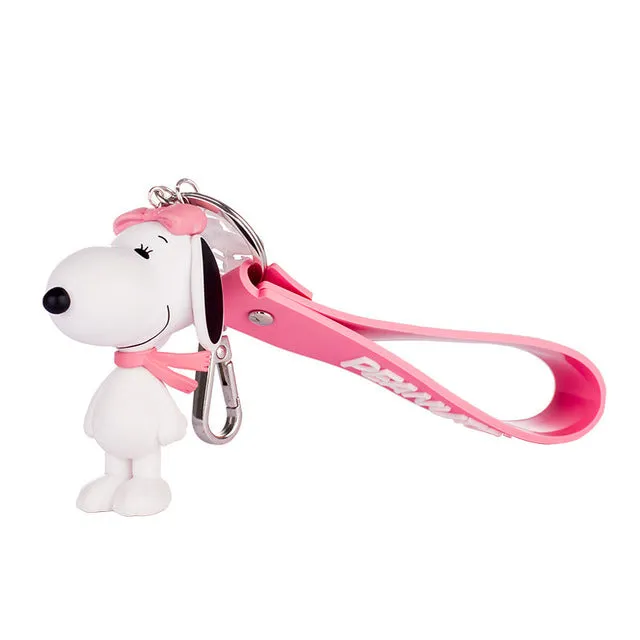 Anime Figure Cute Little White Dog Keychain