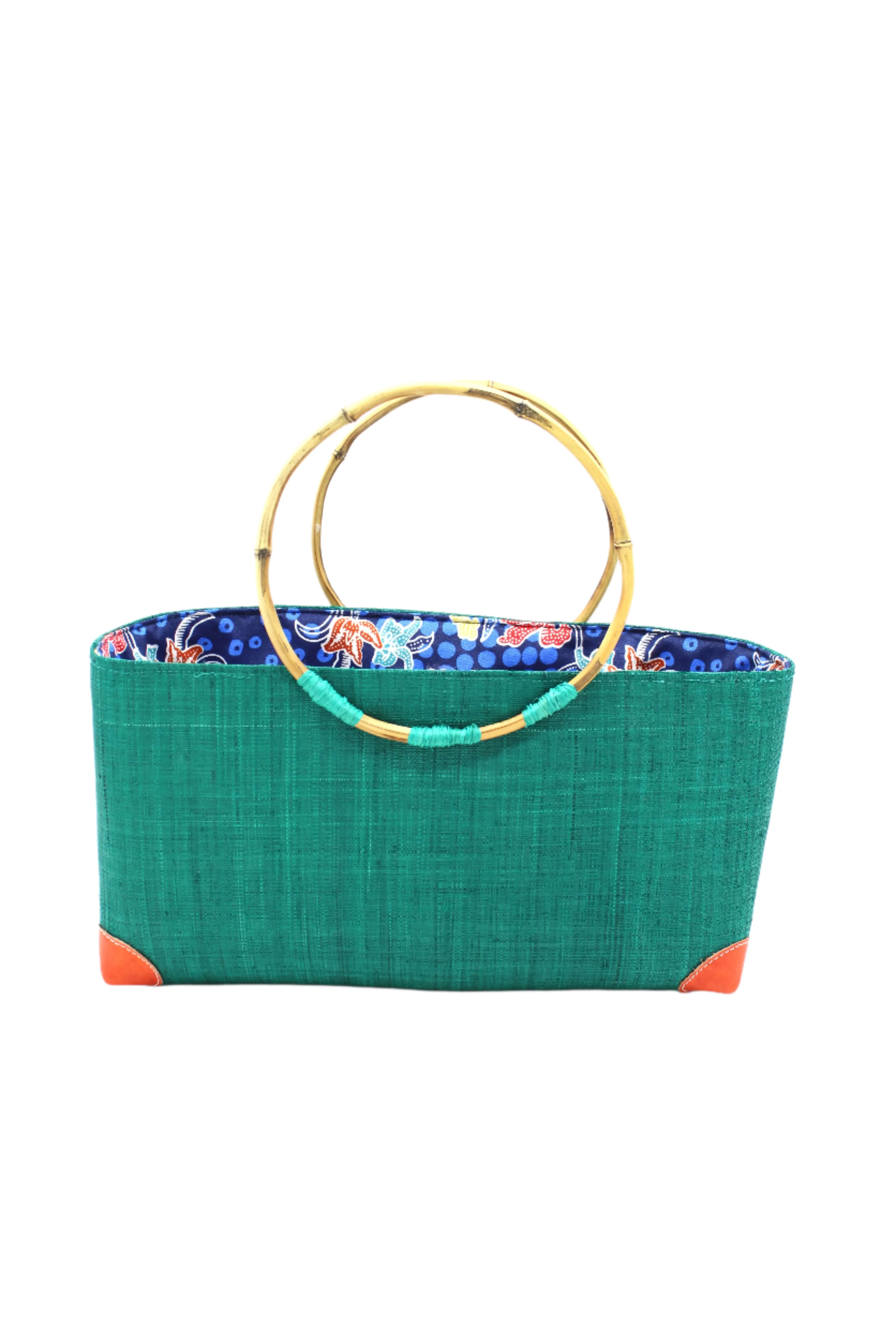 Bebe Straw Handbag with Bamboo Handle