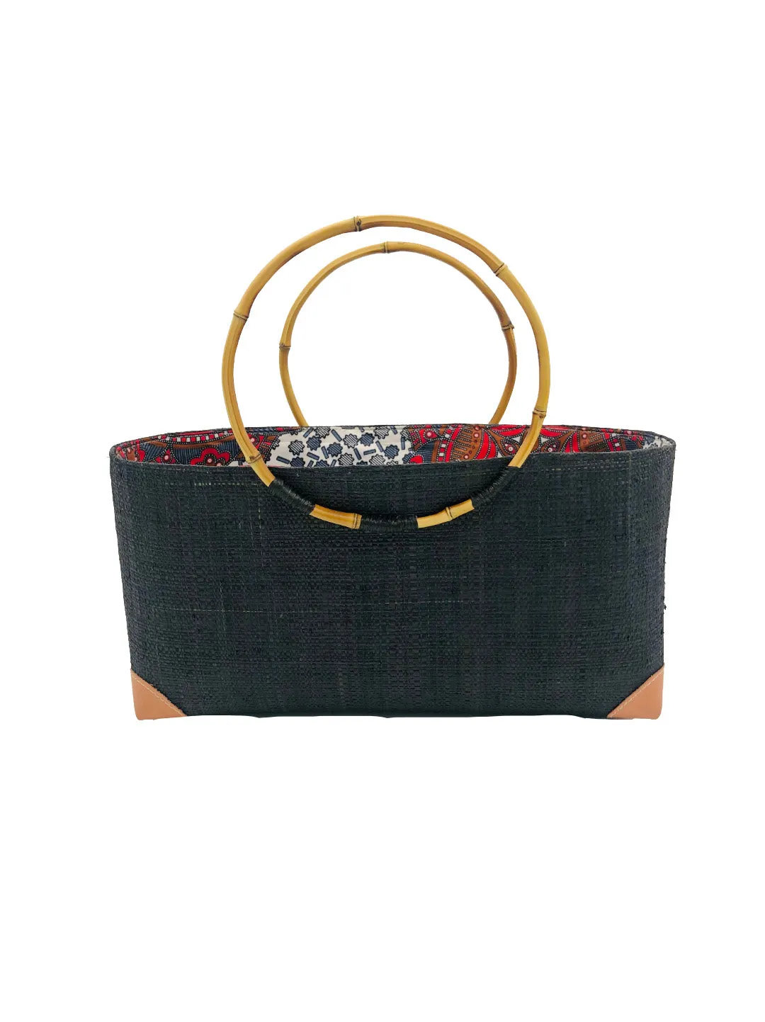 Bebe Straw Handbag with Bamboo Handle