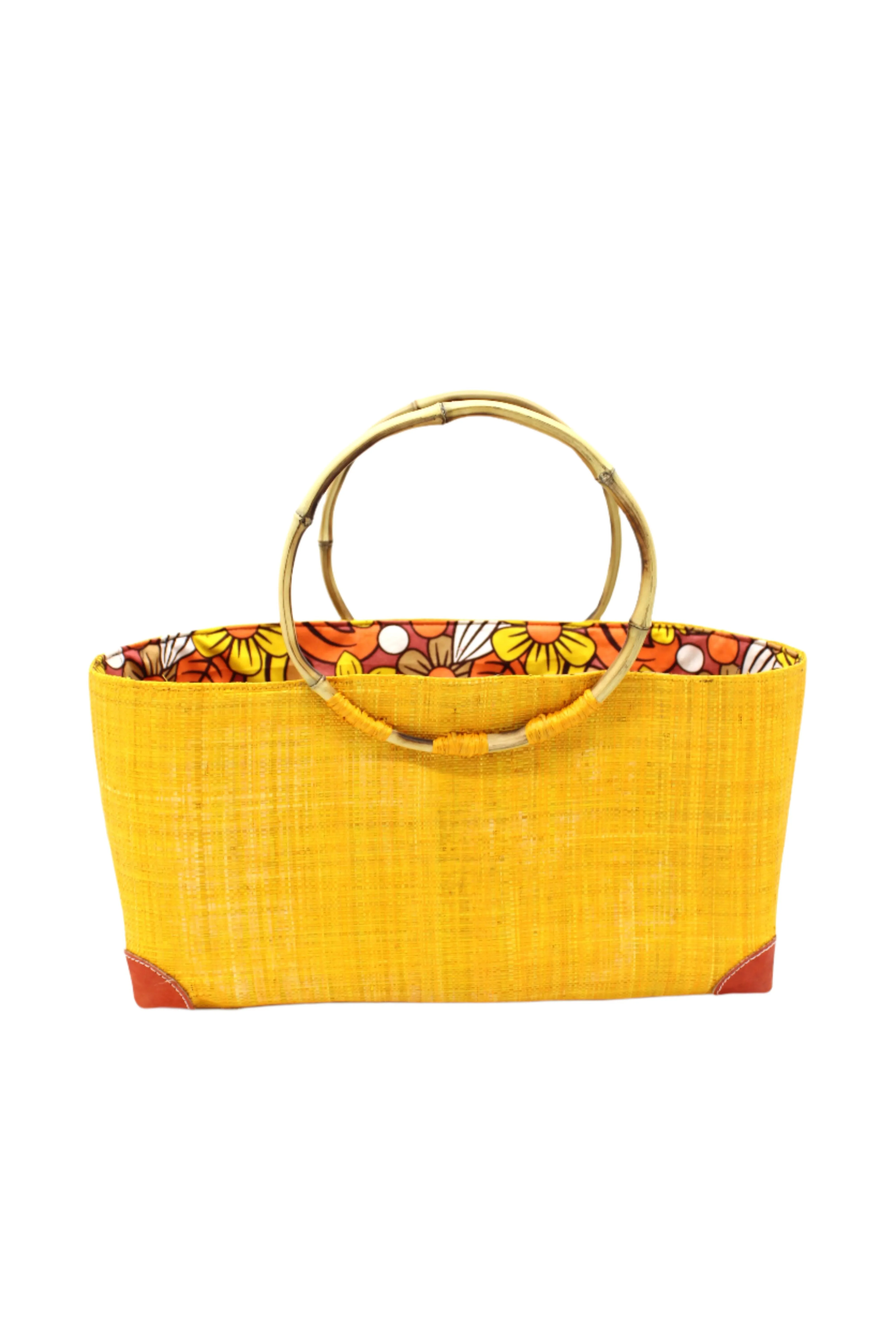 Bebe Straw Handbag with Bamboo Handle