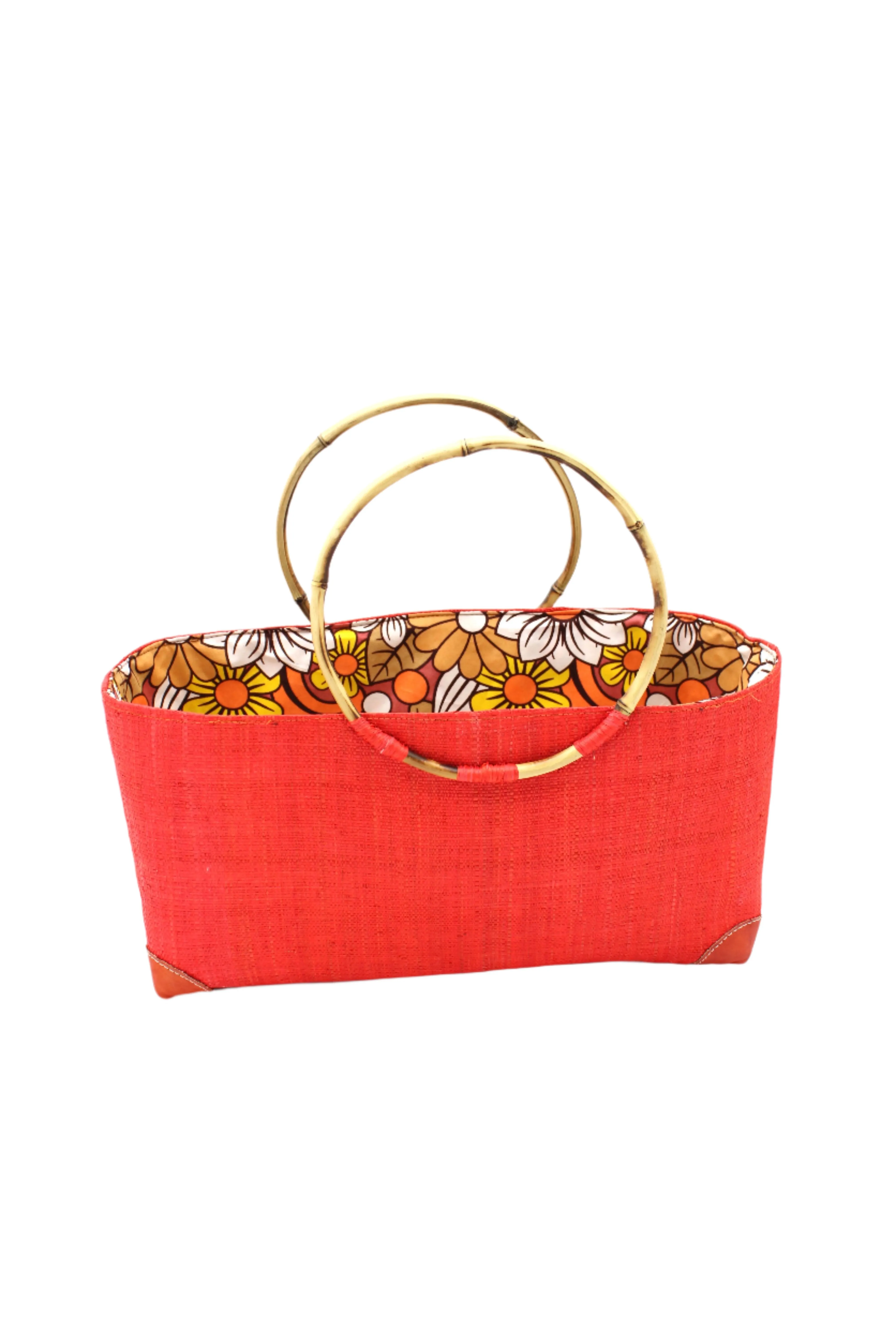 Bebe Straw Handbag with Bamboo Handle