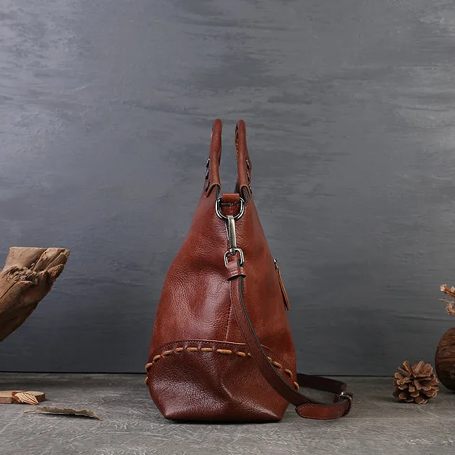 Boho Womens Black Shoulder Handbag Leather Tote Bags For Women