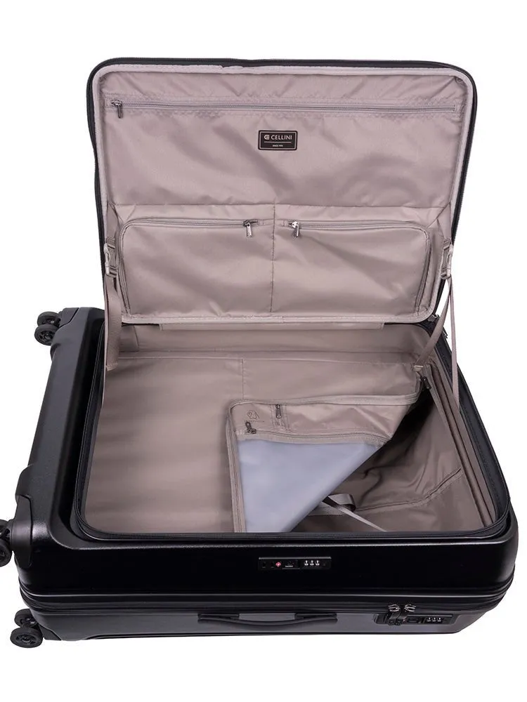 Cellini Tri Pak Large 4 Wheel Trolley Case | Black