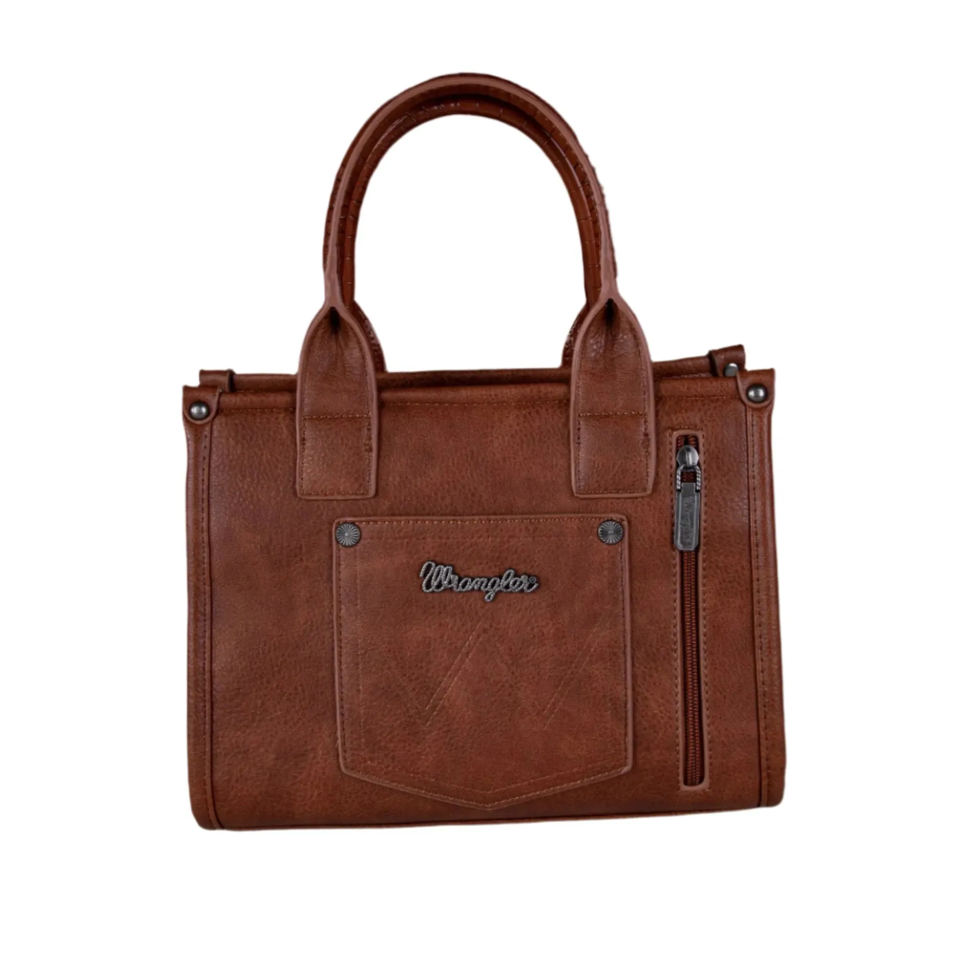 Croc Print Tote - Cognac