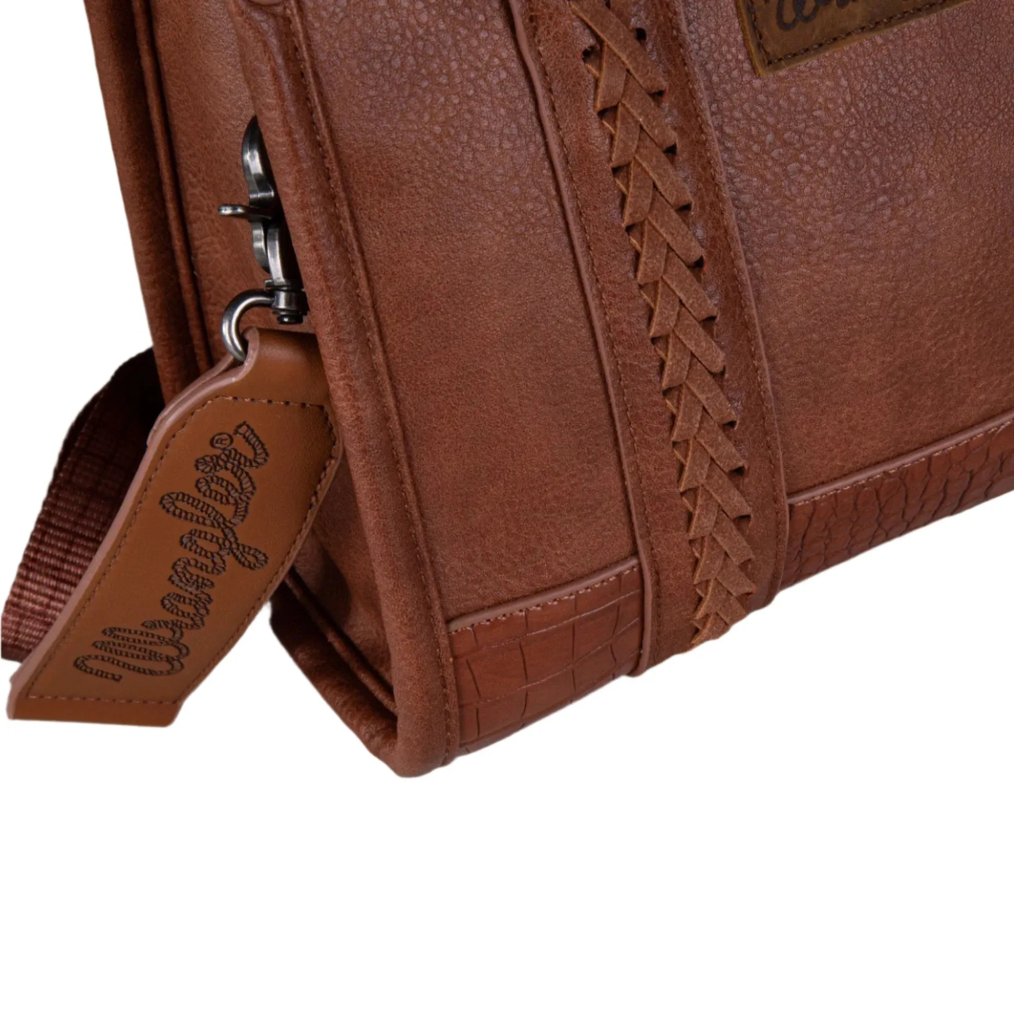 Croc Print Tote - Cognac