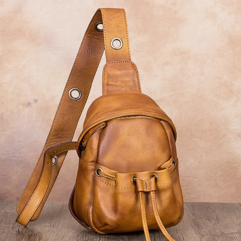 Cute Womens Leather Crossbody Chest Bag Sling Pack For Women