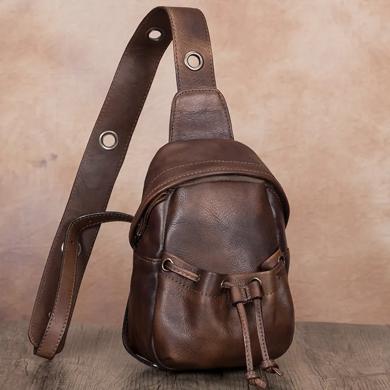 Cute Womens Leather Crossbody Chest Bag Sling Pack For Women