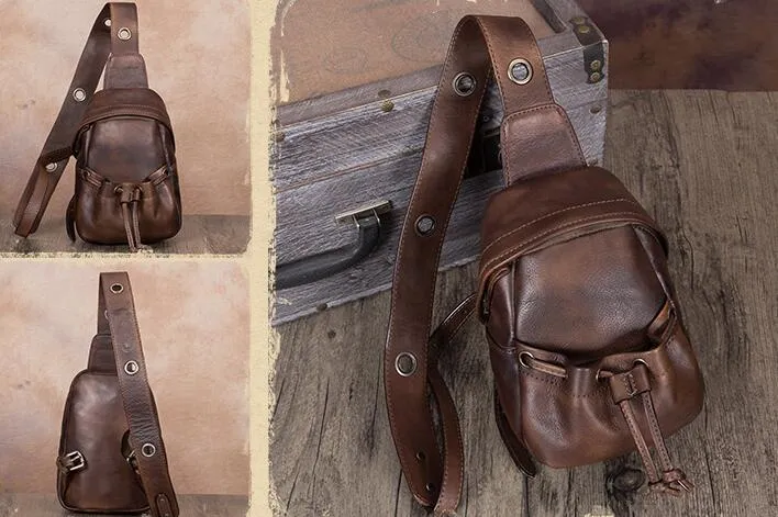 Cute Womens Leather Crossbody Chest Bag Sling Pack For Women