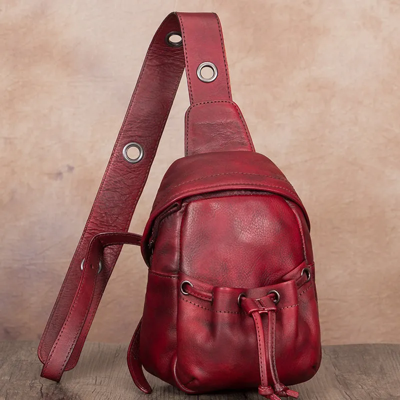 Cute Womens Leather Crossbody Chest Bag Sling Pack For Women