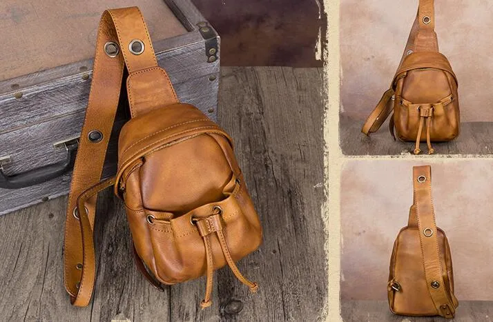 Cute Womens Leather Crossbody Chest Bag Sling Pack For Women