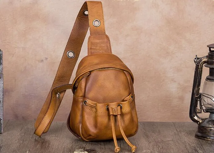 Cute Womens Leather Crossbody Chest Bag Sling Pack For Women