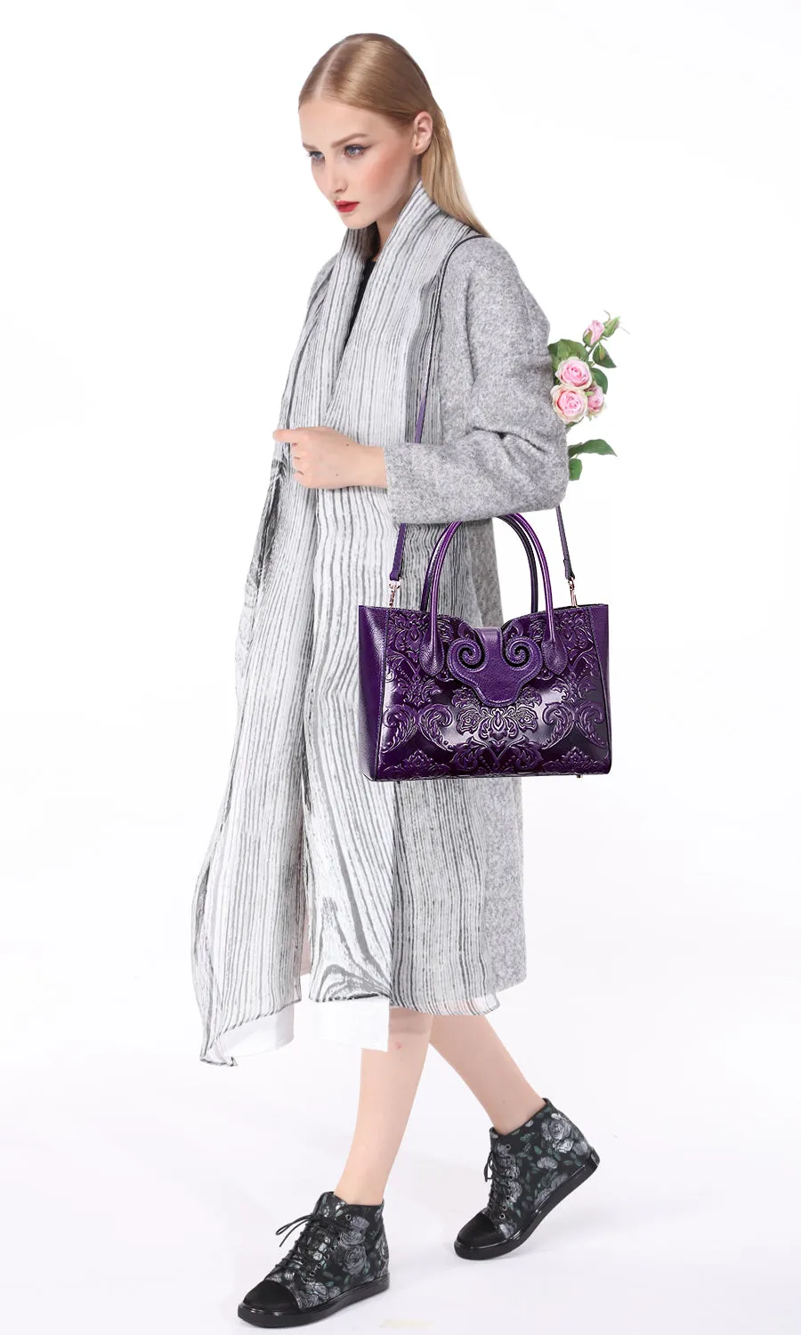 Floral Top Handle Handbags