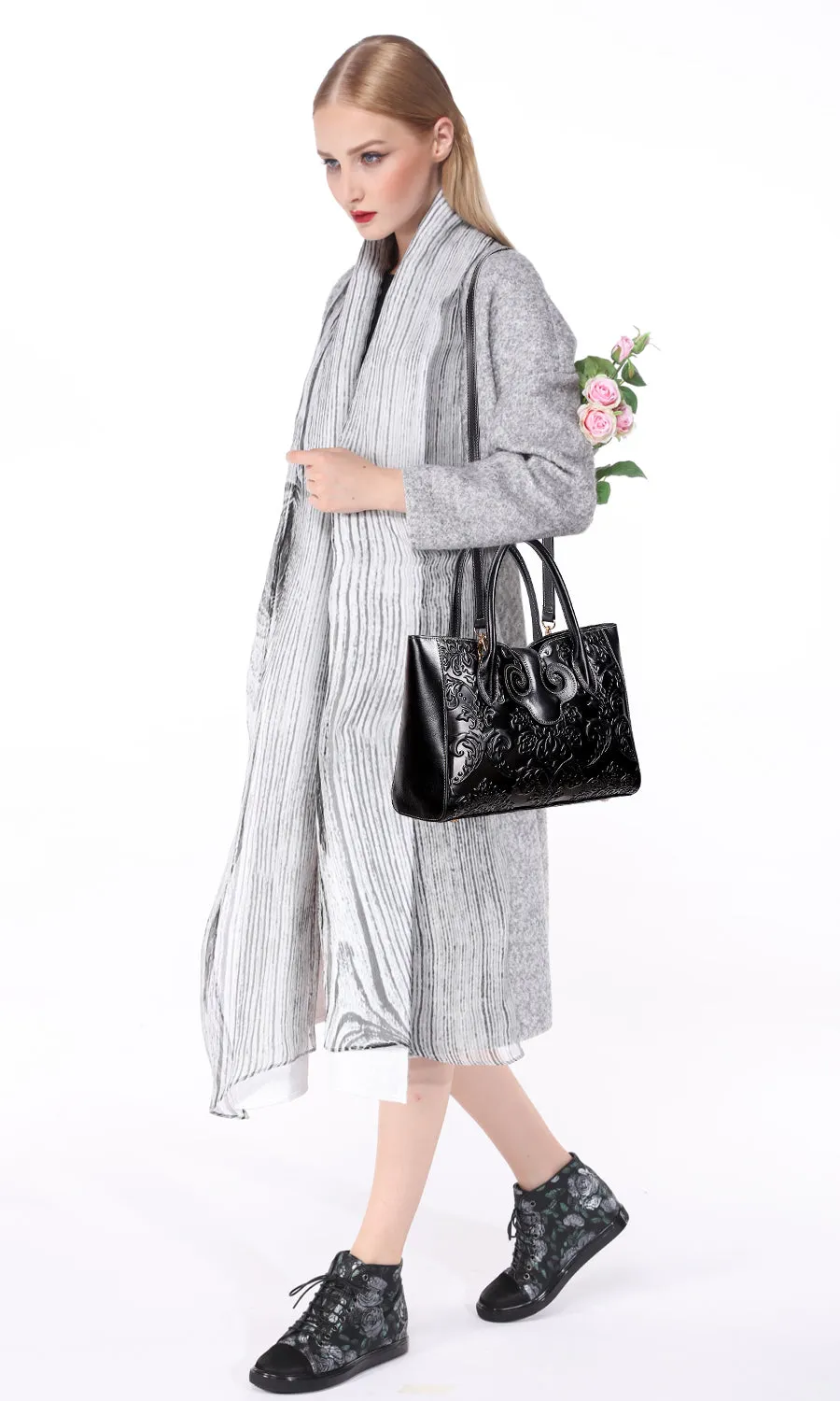 Floral Top Handle Handbags