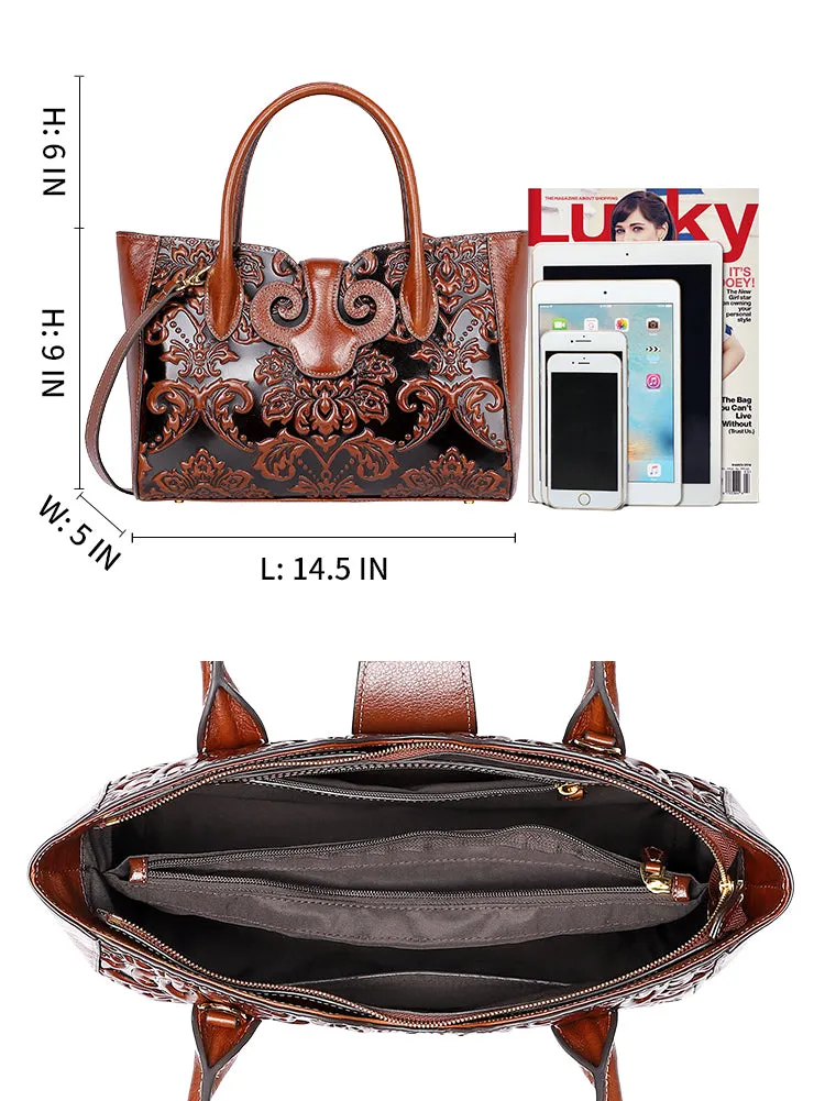 Floral Top Handle Handbags
