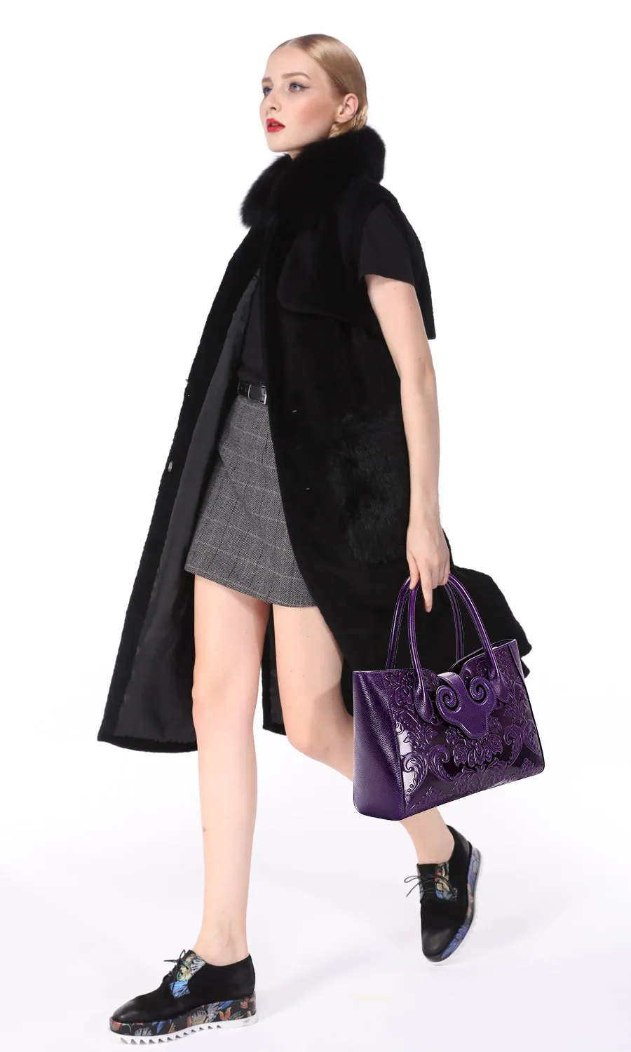 Floral Top Handle Handbags