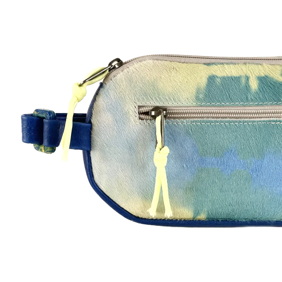 Heavenly Spring Repurposed Leather Banana Crossbody Bag