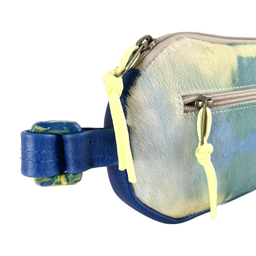 Heavenly Spring Repurposed Leather Banana Crossbody Bag