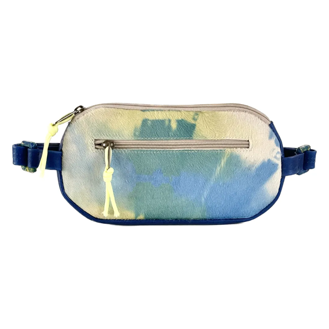 Heavenly Spring Repurposed Leather Banana Crossbody Bag