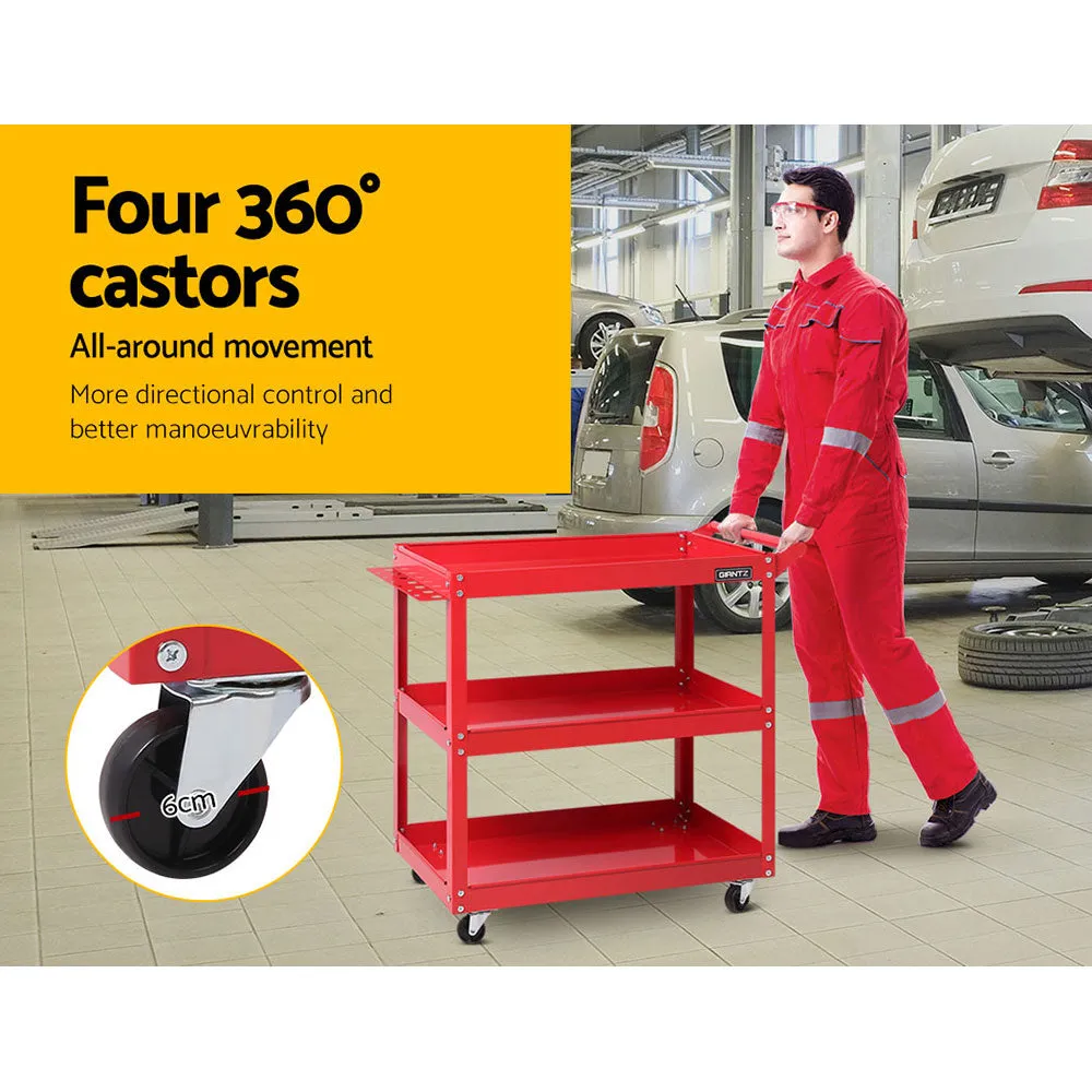 Heavy-Duty 3-Tier Tool Cart Trolley with Lockable Castors - Giantz