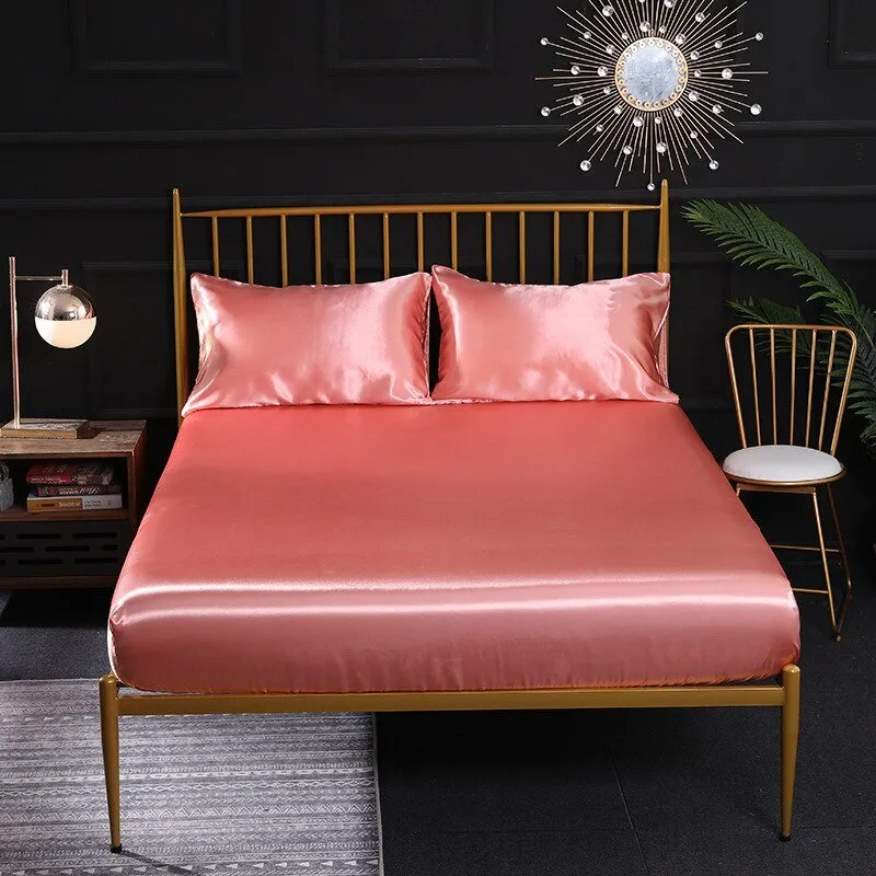 Imitation Silk Satin Bedsheet Set