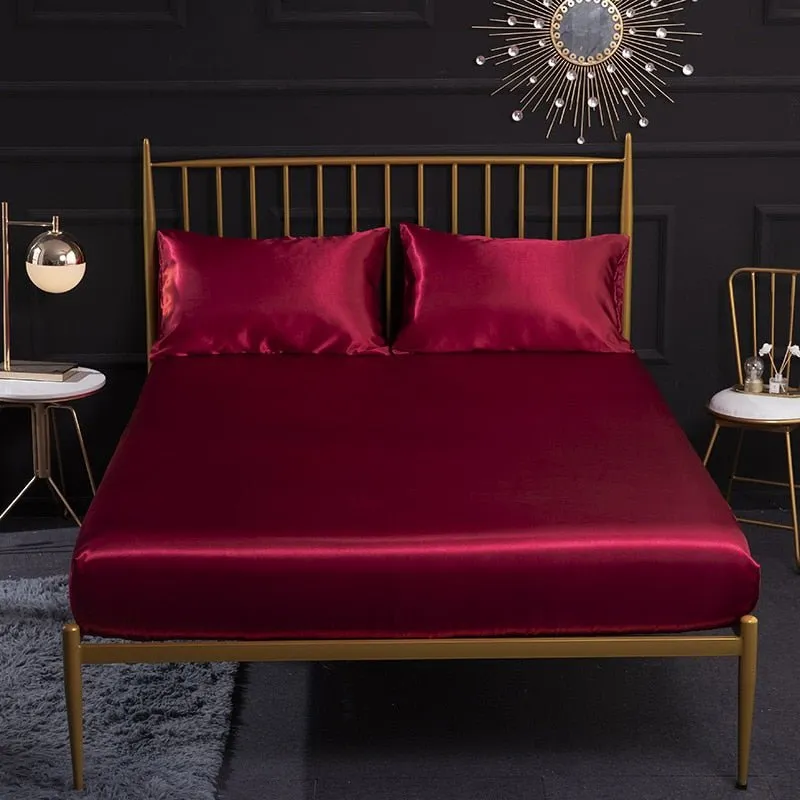 Imitation Silk Satin Bedsheet Set