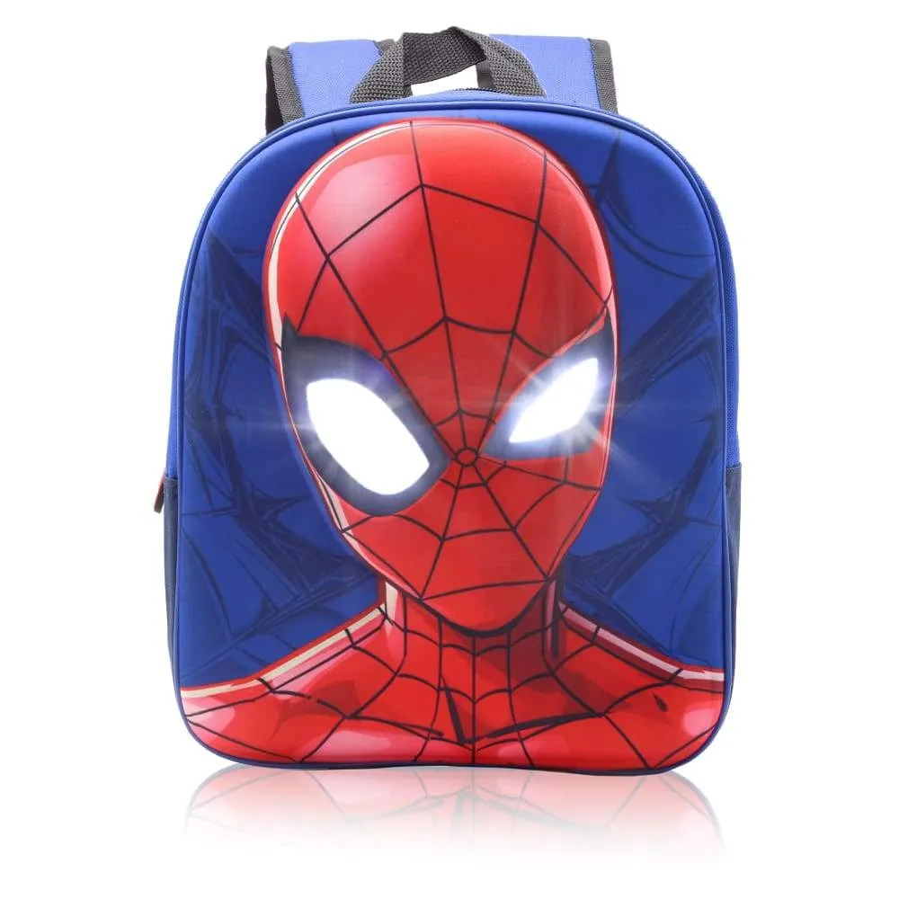 Marvel Spiderman Backpack with Light Up Eyes for Boys and Toddlers