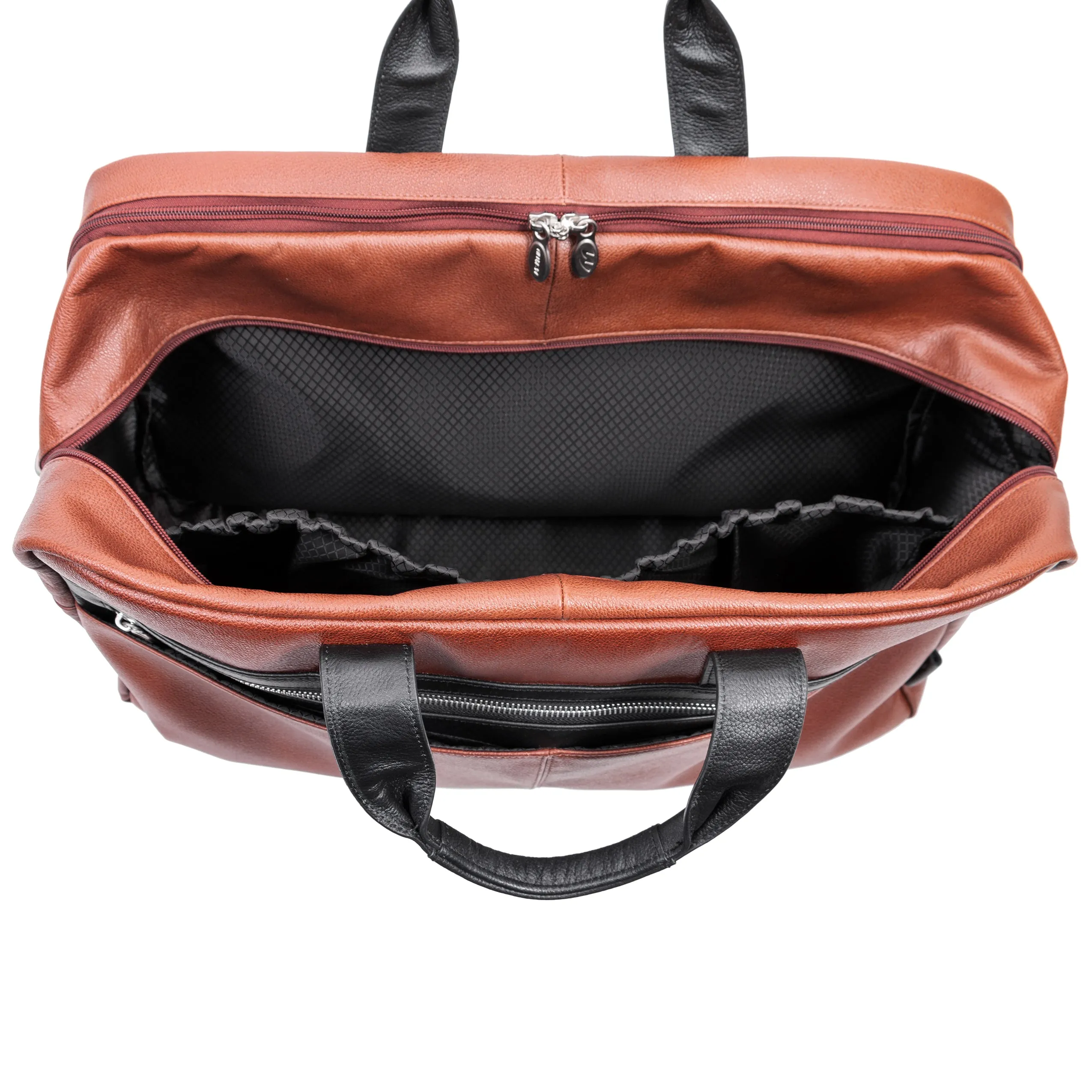 McKlein WELLINGTON 21" Leather, Two-tone, Dual-Compartment, Laptop & Tablet Carry-All Duffel
