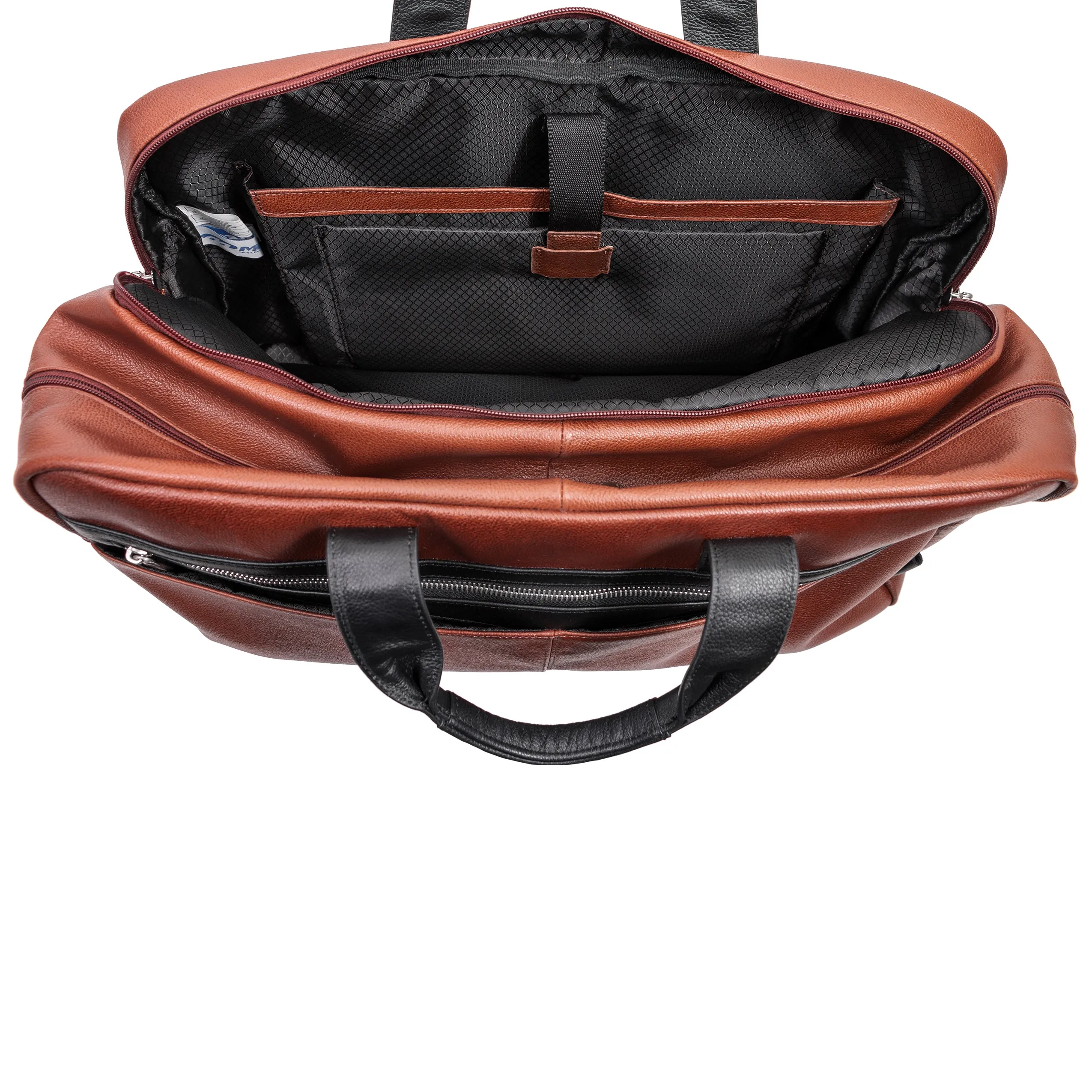 McKlein WELLINGTON 21" Leather, Two-tone, Dual-Compartment, Laptop & Tablet Carry-All Duffel