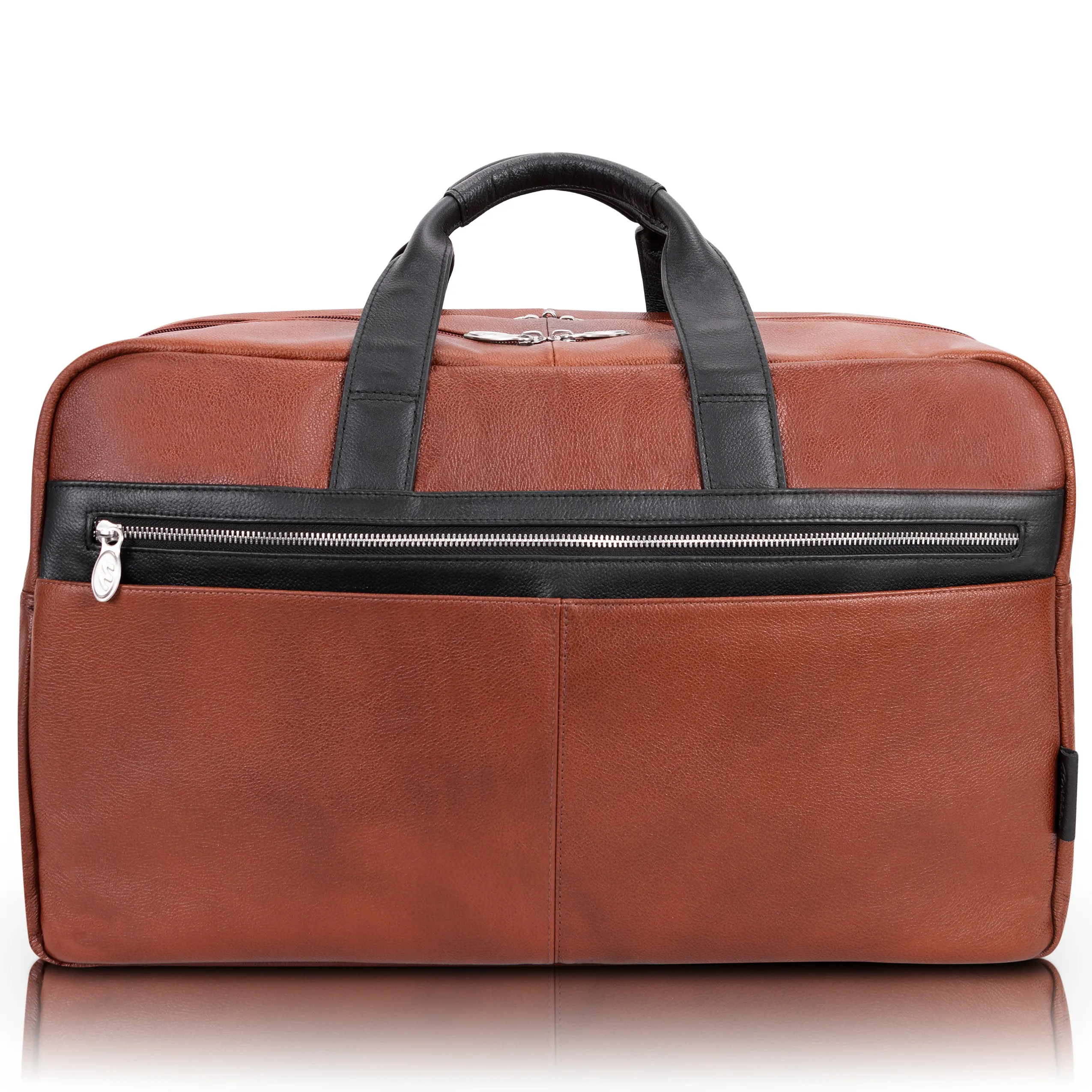 McKlein WELLINGTON 21" Leather, Two-tone, Dual-Compartment, Laptop & Tablet Carry-All Duffel