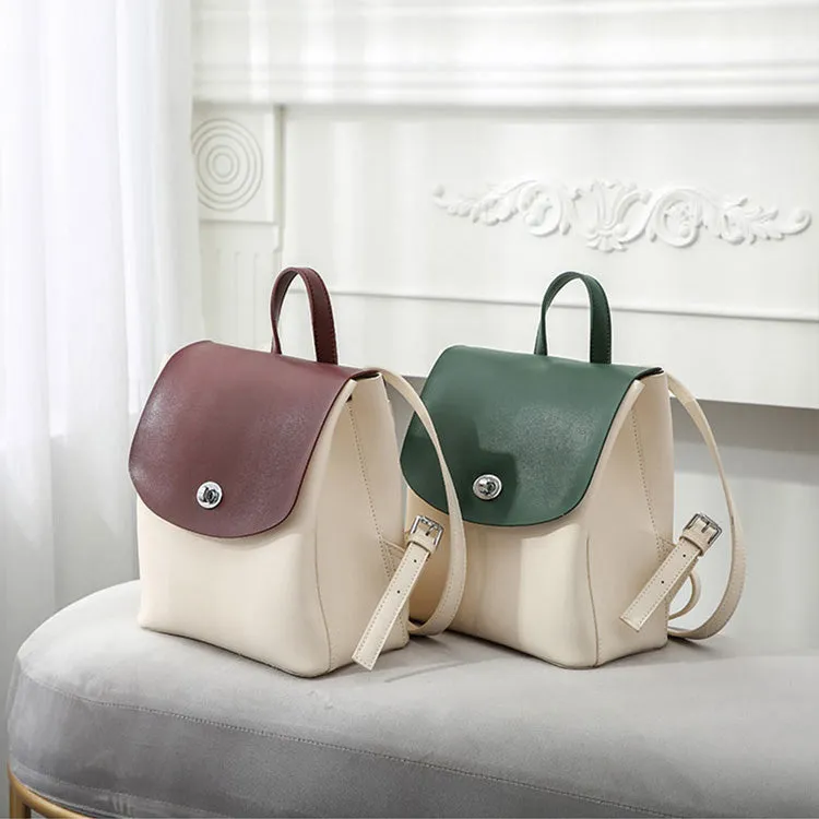 Stylish Ladies Small Leather Backpack Purse Trendy Backpacks for Women