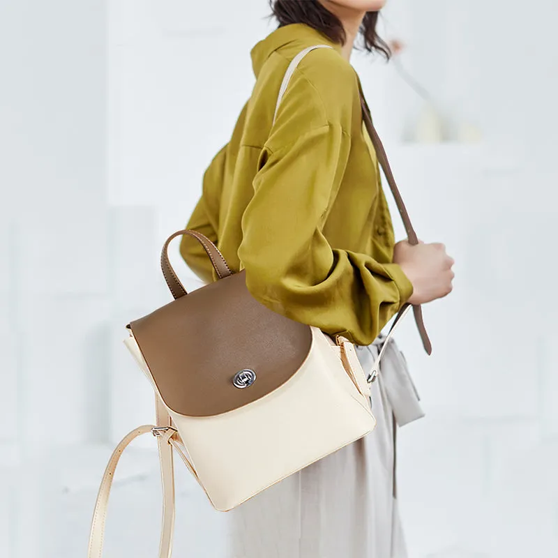 Stylish Ladies Small Leather Backpack Purse Trendy Backpacks for Women