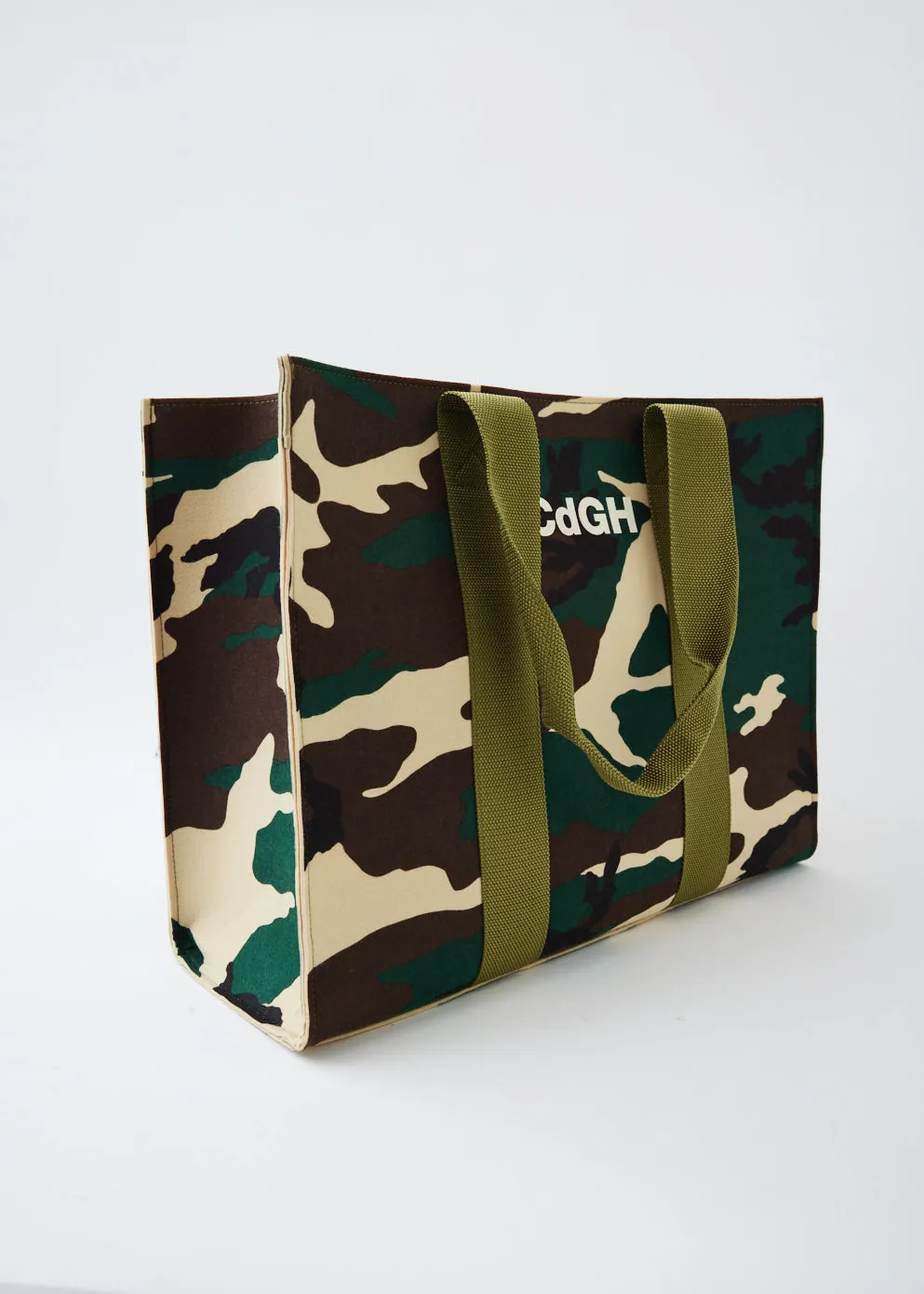 Thick Felt Camo Print Tote Bag