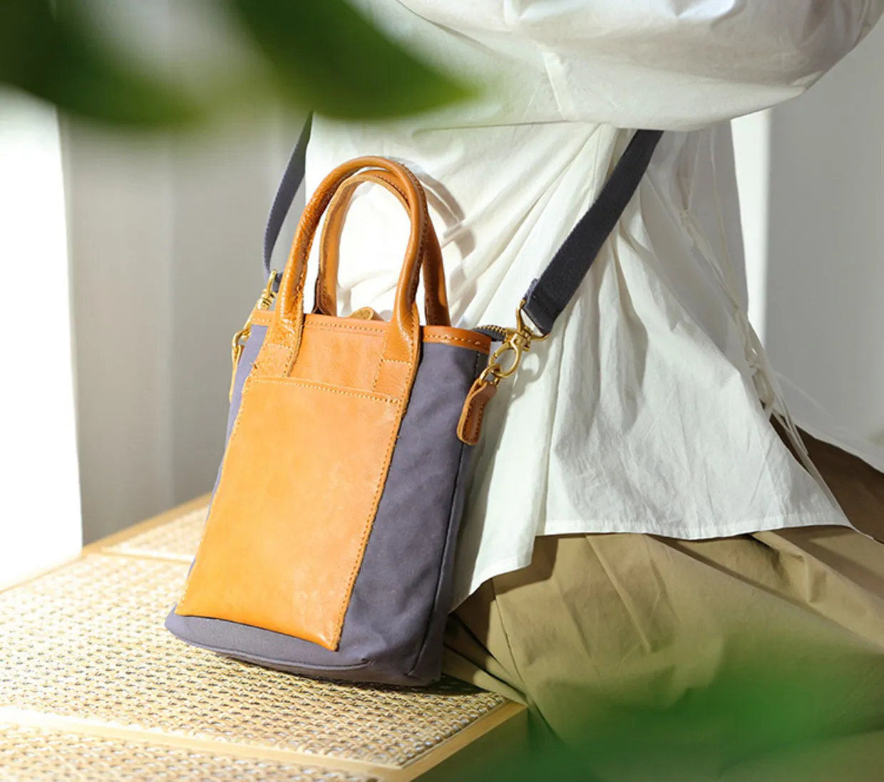 Womens Canvas Crossbody Bags Top Handle Handbag